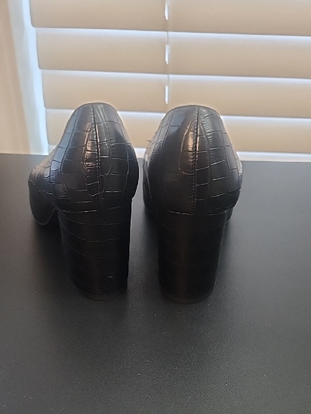 Liz Claiborne Black Croc-Embossed Pointed Toe Flats - Picture 3 of 8